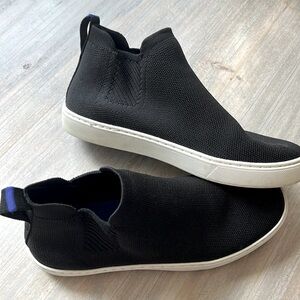Rothy’s slip-on high top sneaker in solid black. Woman’s size 8